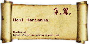 Hohl Marianna névjegykártya